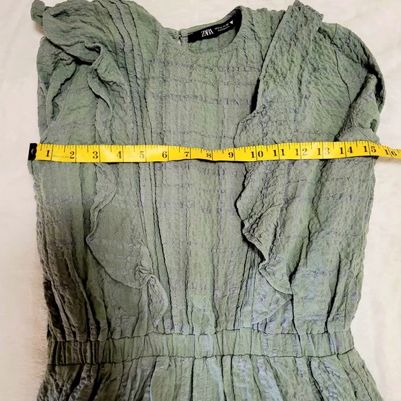Zara Green Long Sleeve Flutter Sundress - Picture 8 of 9
